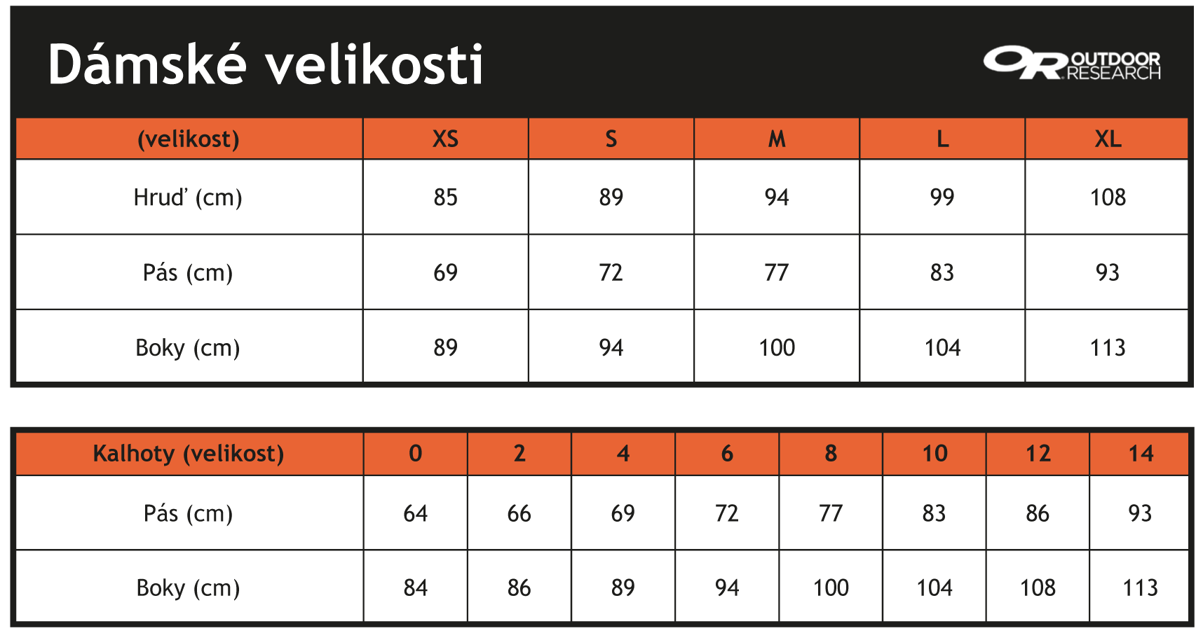 Tabulka velikosti_OUTDOOR RESEARCH-F